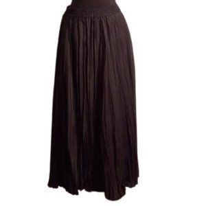 Pinky & Dianne S Black pleated Skirt Sheer Lined Midi Full
